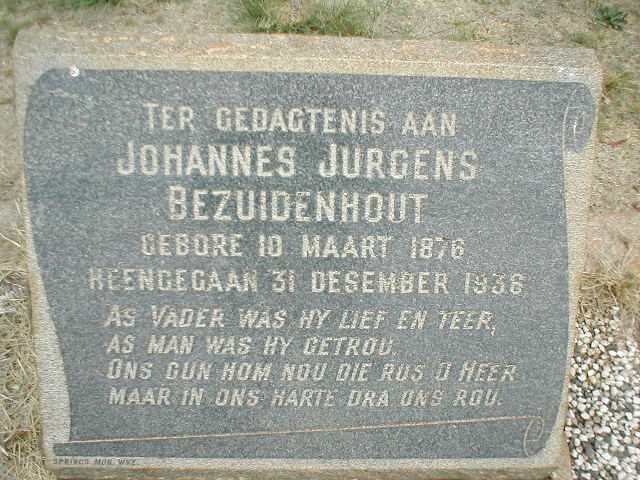 BEZUIDENHOUT Johannes Jurgens 1876-1936