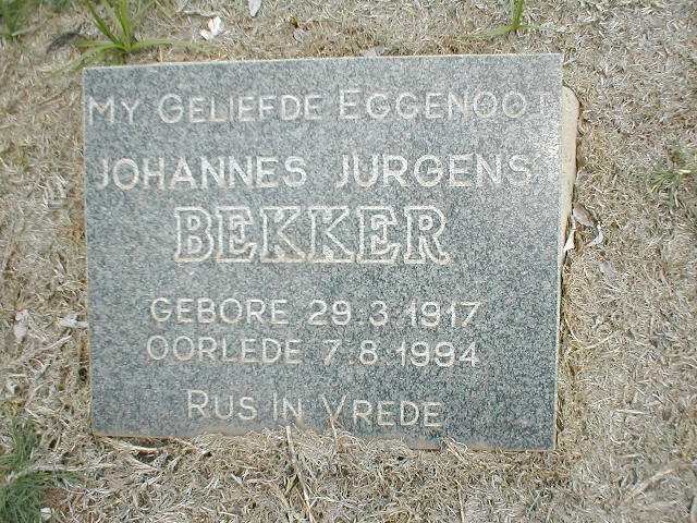BEKKER Johannes Jurgens 1917-1994