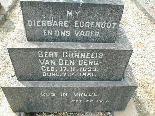 BERG Gert Cornelis, van den 1899-1951