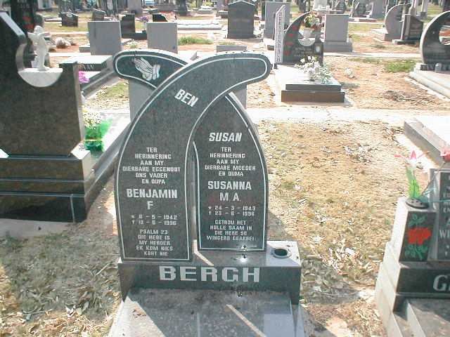 BERGH Benjamin F. 1942-19?? &amp; Susanna M.A. 1943-19??