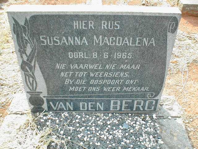 BERG Susanna Magdalena , van den -1965