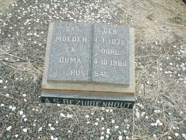 BEZUIDENHOUT A.S. 1875-1968