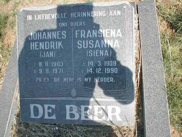 BEER Johannes Hendrik, de 1903-1971 &amp; Fransiena Susanna 1909-1990