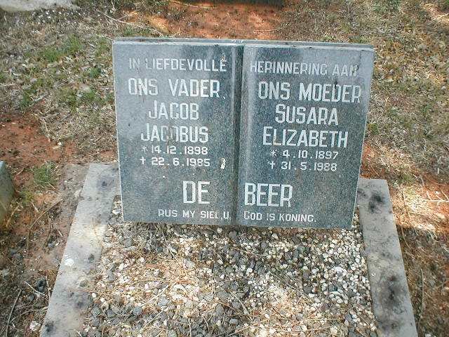 BEER Jacob Jacobus, de 1898-1985 &amp; Susara Elizabeth 1897-1988