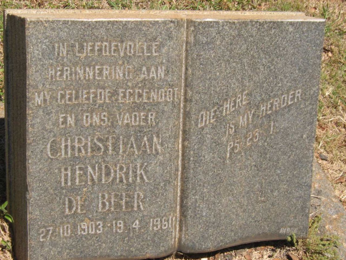 BEER Christiaan Hendrik, de 1903-1961