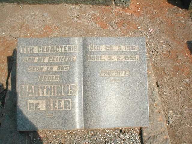 BEER Marthinus, de 1916-1955
