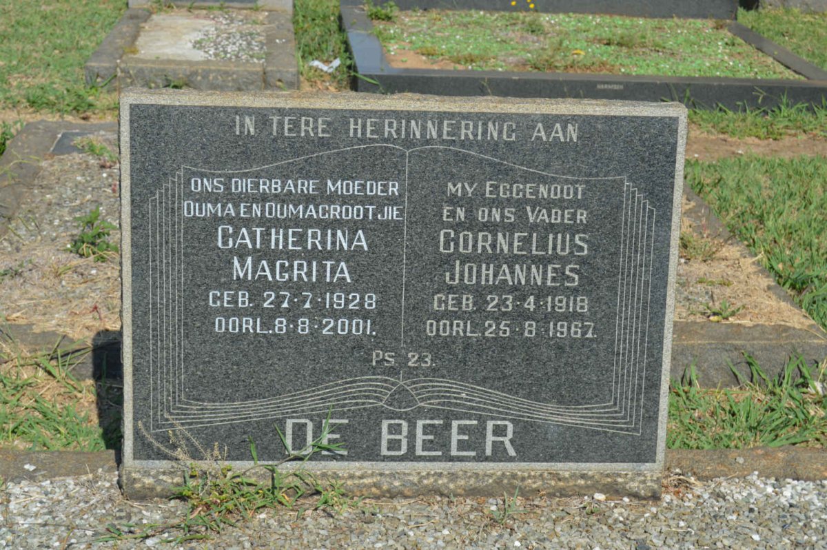 BEER Cornelius Johannes, de 1918-1967 &amp; Catherina Magrita 1928-2001