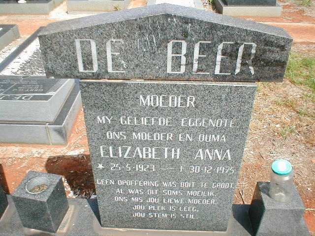 BEER Elizabeth Anna, de 1923-1975