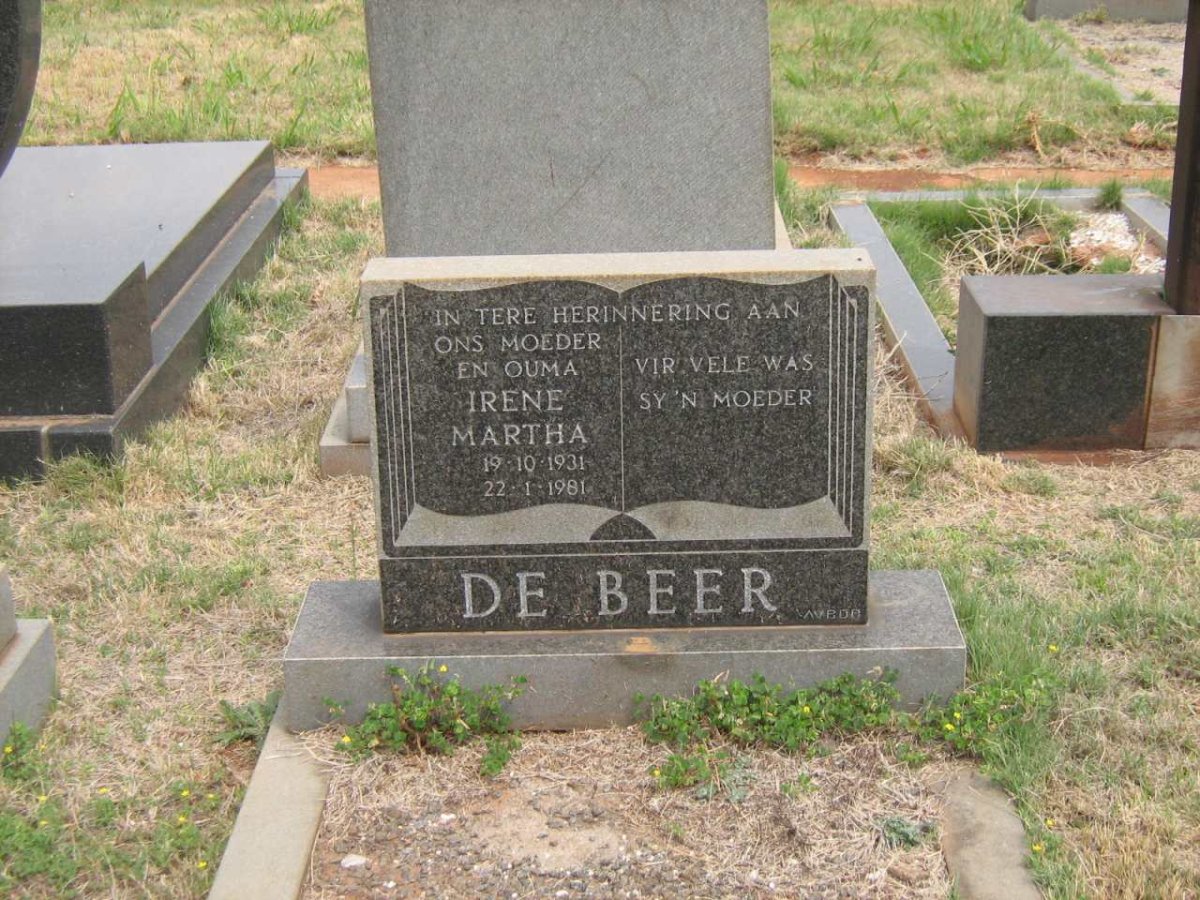BEER Irene Martha, de 1931-1981