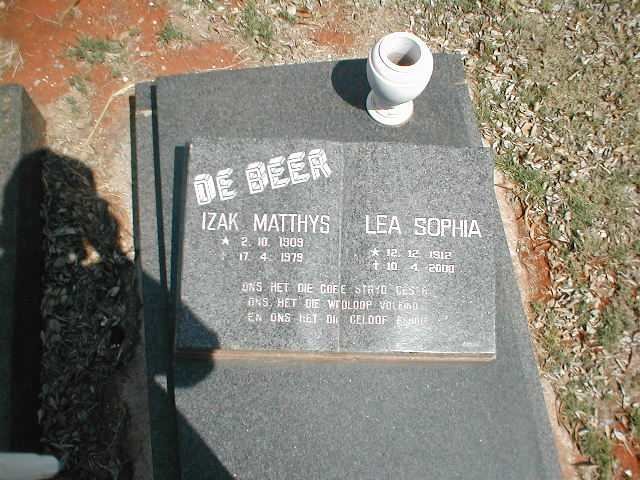 BEER Izak Matthys, de 1909-1979 &amp; Lea Sophia 1912-2000