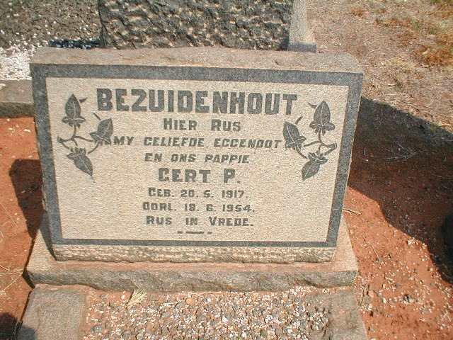 BEZUIDENHOUT Gert P. 1917-1954