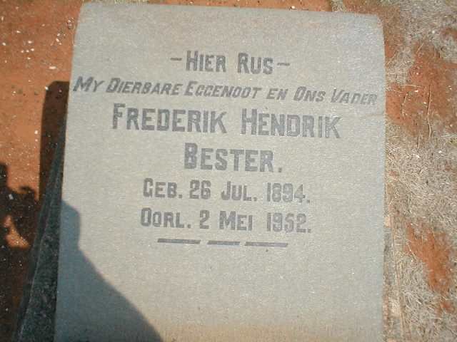 BESTER Frederik Hendrik 1894-1952