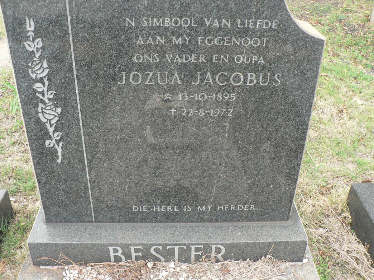 BESTER Jozua Jacobus 1895-1972