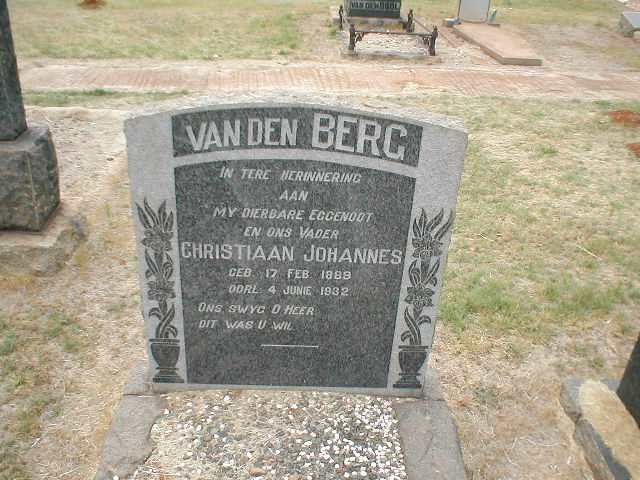BERG Christiaan Johannes, van den 1889-1932