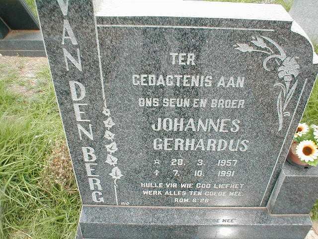BERG Johannes Gerhardus, van den 1957-1991