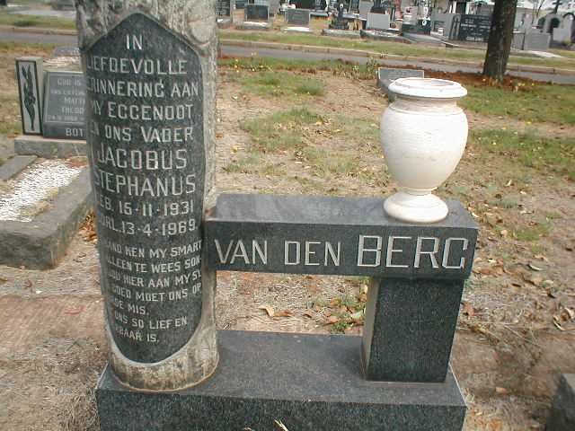 BERG Jacobus Stephanus, van den 1931-1969