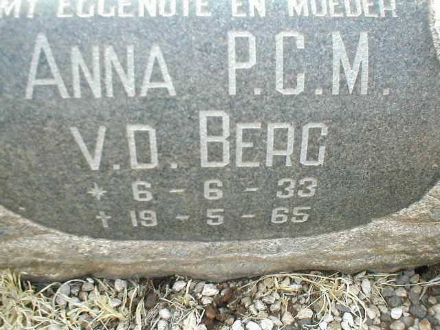 BERG Anna P.C.M., v.d. 1933-1965