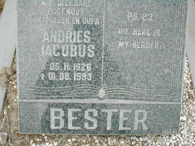 BESTER Andries Jacobus 1926-1993