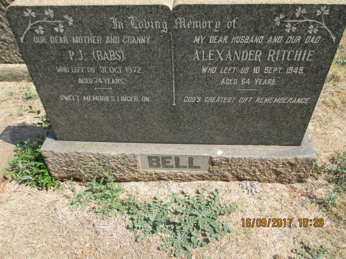 BELL Alexander Ritchie -1949 &amp; P.J. -1972