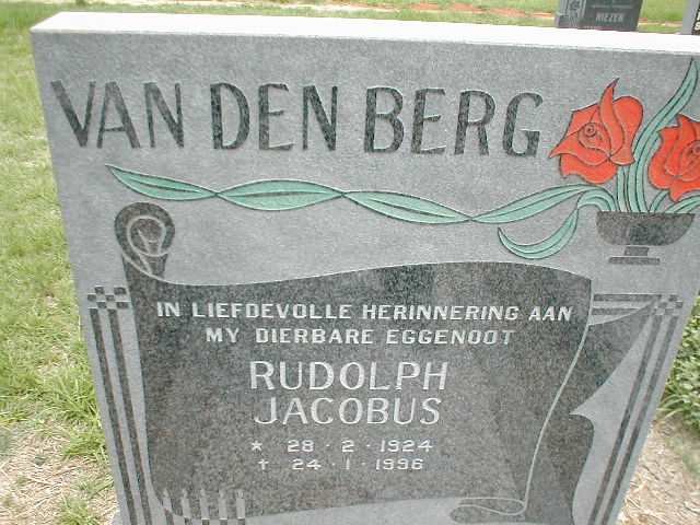 BERG Rudolph Jacobus, van den 1924-1996