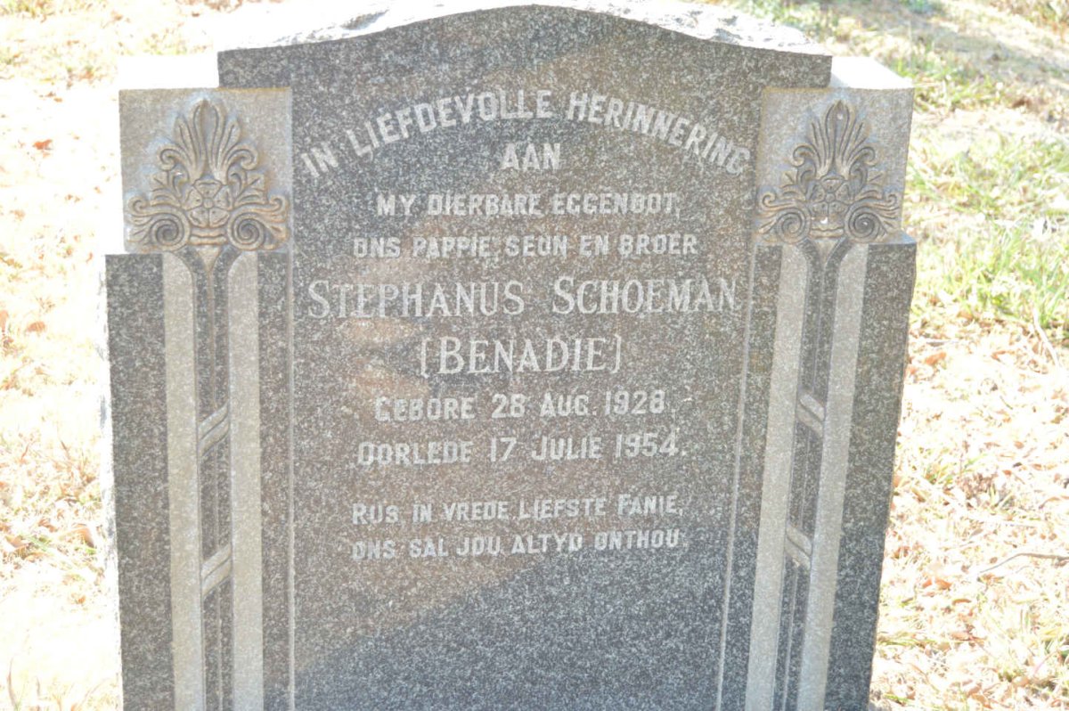 BENADIE Stephanus Schoeman 1928-1954