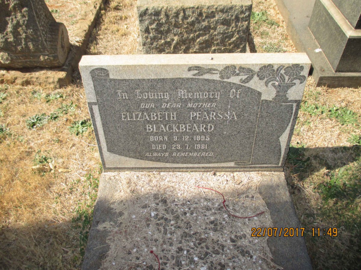 BLACKBEARD Elizabeth Pearssa 1895-1961