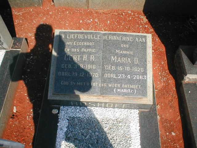 BOSHOFF Gert H.R. 1916-1970 &amp; Maria D. MARITZ 1920-2003