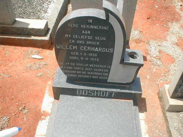 BOSHOFF Willem Gerhardus 1935-1972
