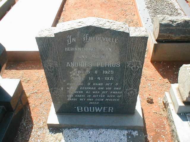 BOUWER Andries Petrus 1925-1971