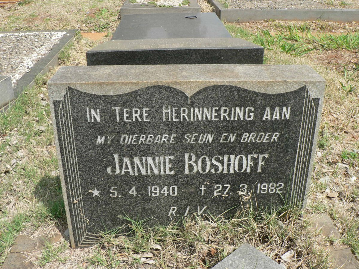 BOSHOFF Jannie 1940-1982