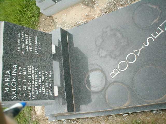 BOOYSEN Maria Salomina 1919-1995