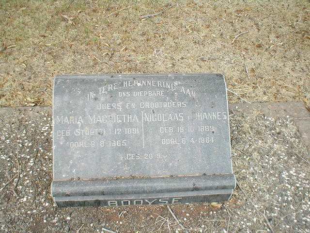 BOOYSE Nicolaas Johannes 1889-1964 &amp; Maria Magrietha STOLTZ 1891-1965