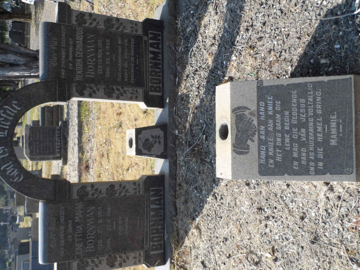 BORNMAN Hendrik Gerhardus 1911-1952 &amp; Jonettha Maria 1914-1982