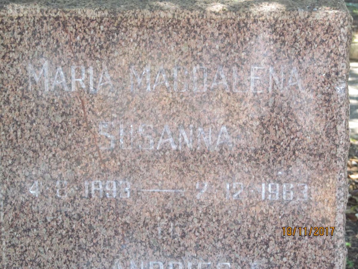 BOTHMA Andries Jacobus 1889-1964 &amp; Maria Magdalena Susanna 1893-1963