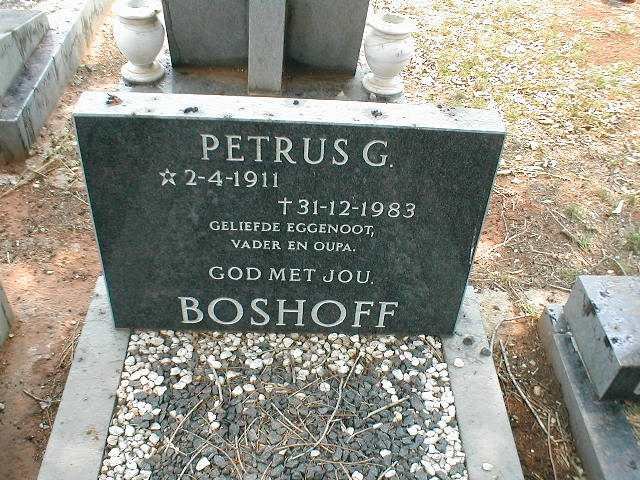 BOSHOFF Petrus G. 1911-1983