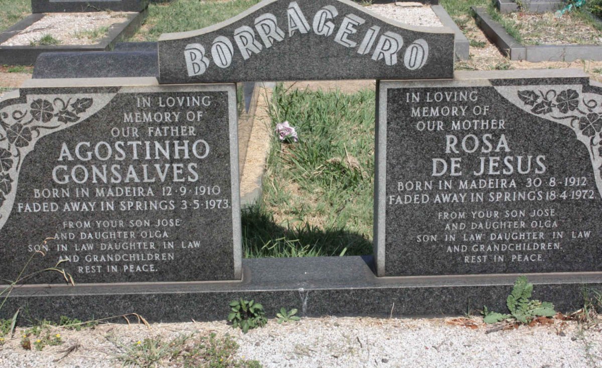 BORRAGEIRO Agostinho Gonsalves 1910-1973 &amp; Rosa De Jesus 1912-1972