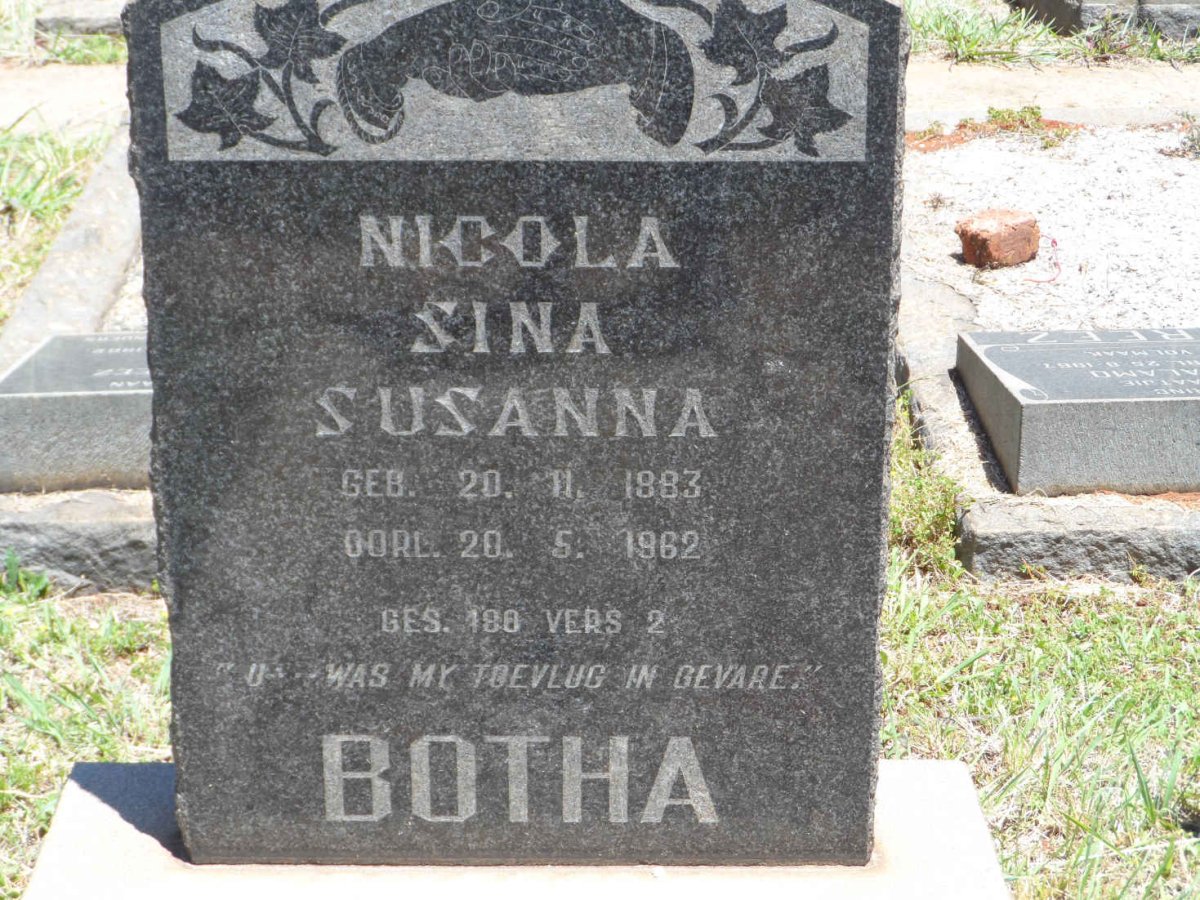 BOTHA Nicola Sina Susanna 1883-1962