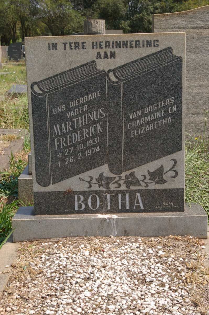 BOTHA Marthinus Frederick 1931-1974