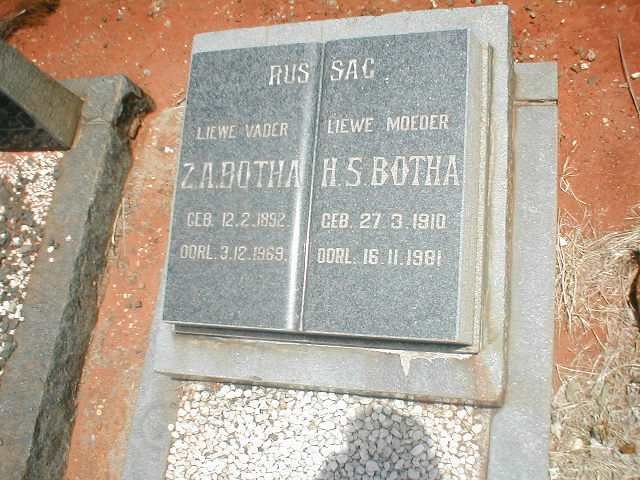 BOTHA Z.A. 1892-1969 &amp; H.S. 1910-1981
