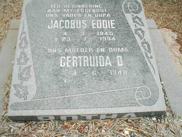 BOTHA Jacobus Eddie 1945-1994 &amp; Gertruida D. 1948-