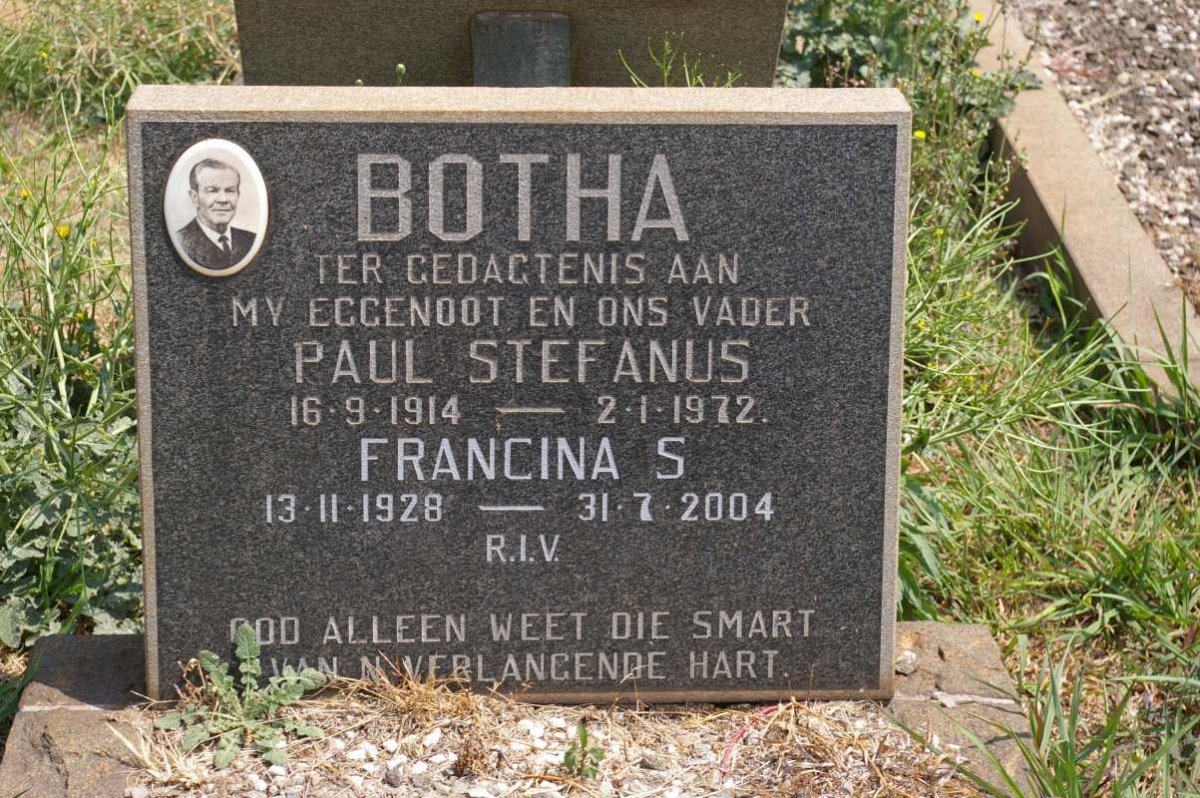 BOTHA Paul Stefanus 1914-1972 &amp; Francina S. 1928-2004
