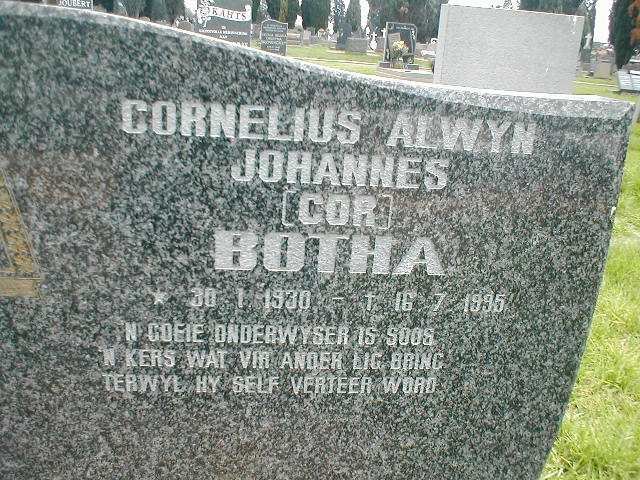 BOTHA Cornelius Alwyn Johannes 1930-1995