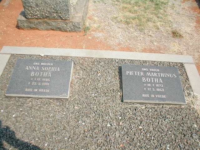 BOTHA Pieter Marthinus 1873-1953 &amp; Anna Sophia 1885-1981