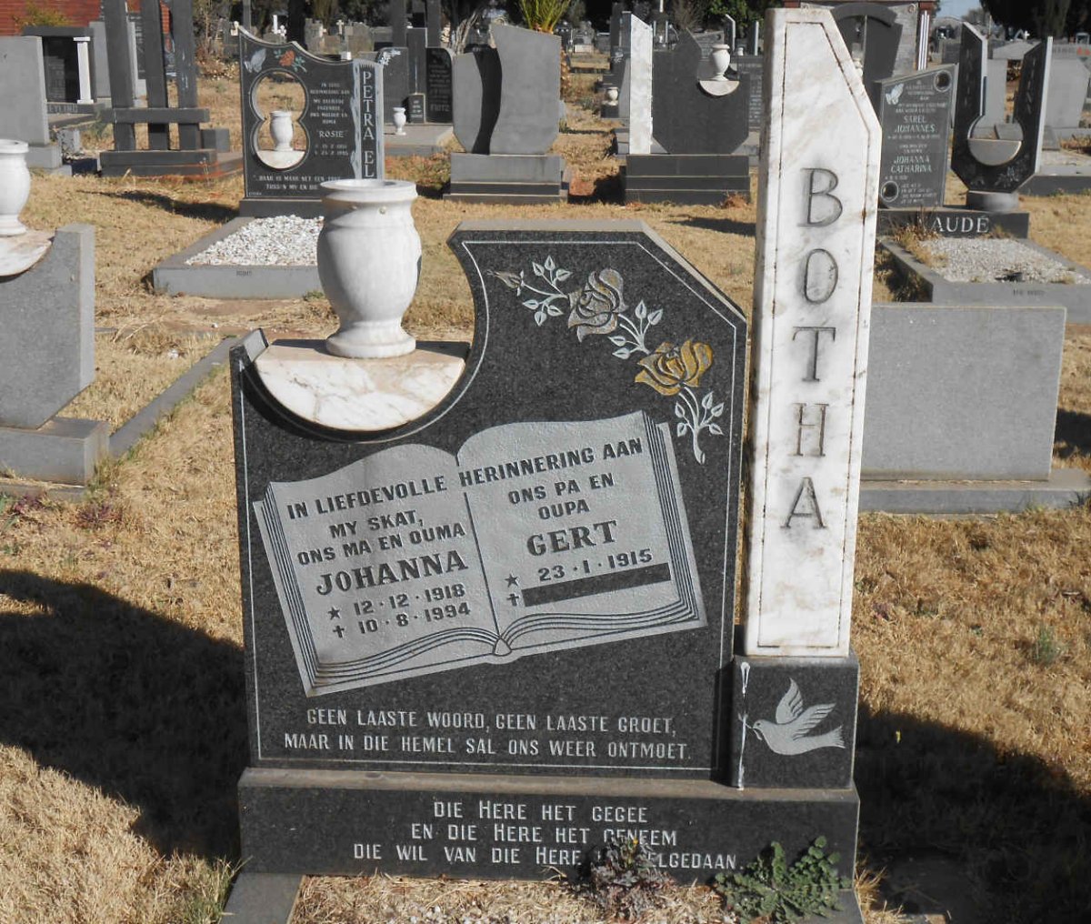 BOTHA Gert 1915- &amp; Johanna 1918-1994