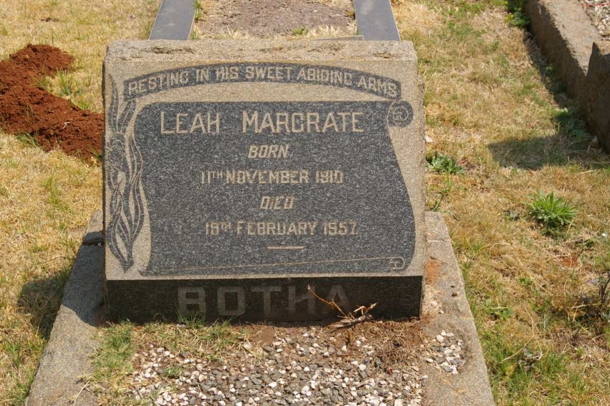 BOTHA Leah Margrate 1910-1957