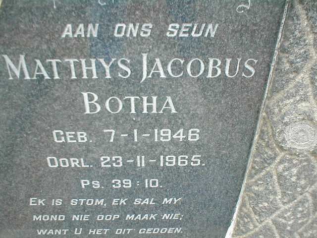BOTHA Matthys Jacobus 1946-1965
