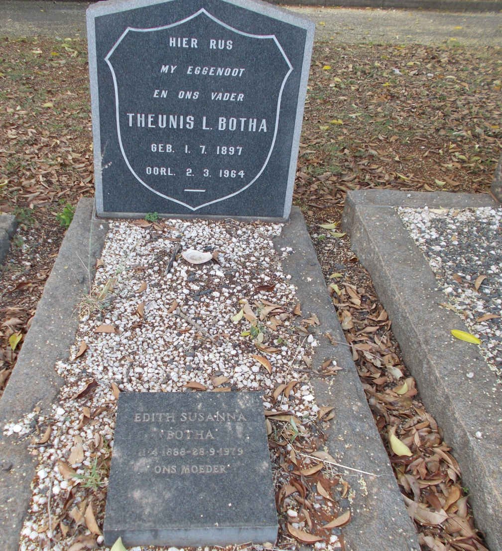 BOTHA Theunis L. 1897-1964 &amp; Edith Susanna 1888-1979