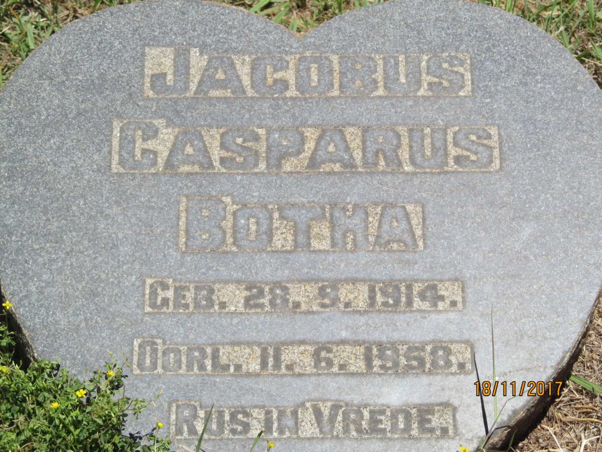 BOTHA Jacobus Casparus 1914-1958