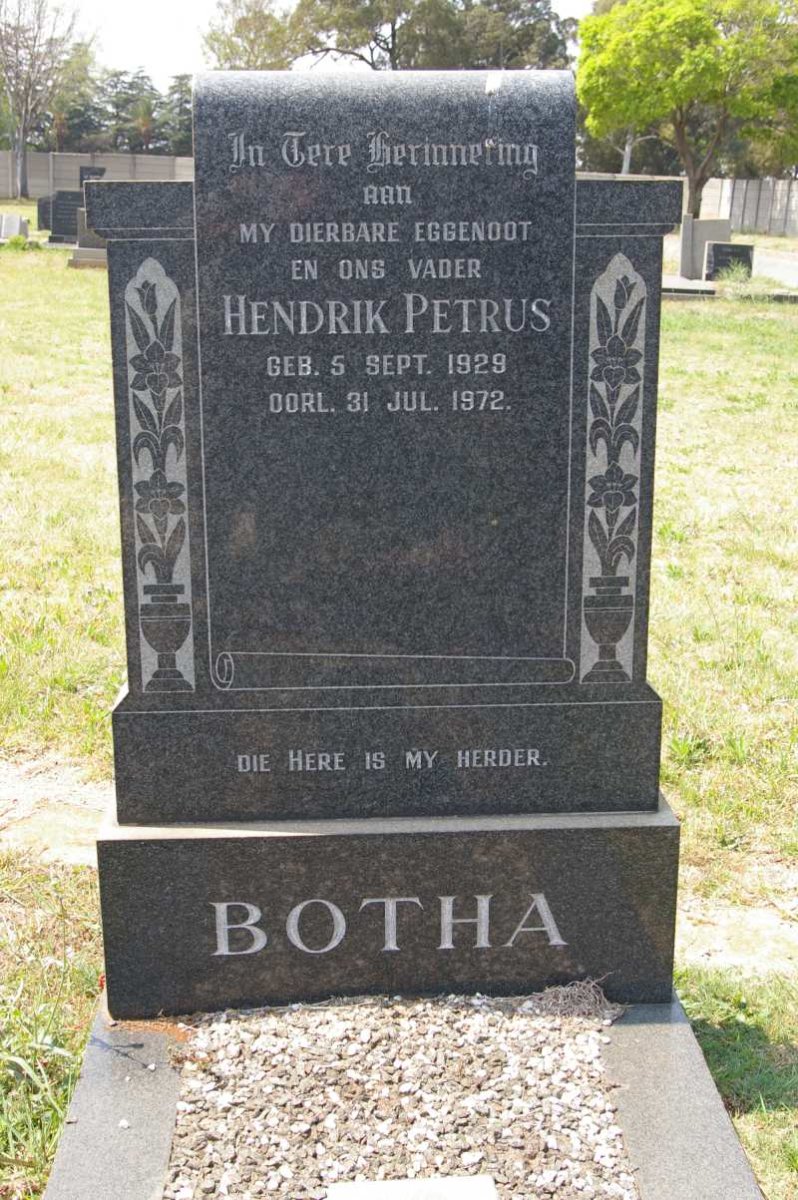 BOTHA Hendrik Petrus 1929-1972
