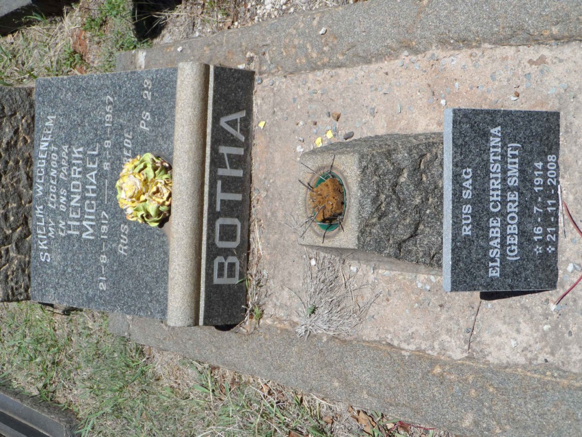 BOTHA Hendrik Michael 1917-1957 &amp; Elsabe Christina SMIT 1914-2008
